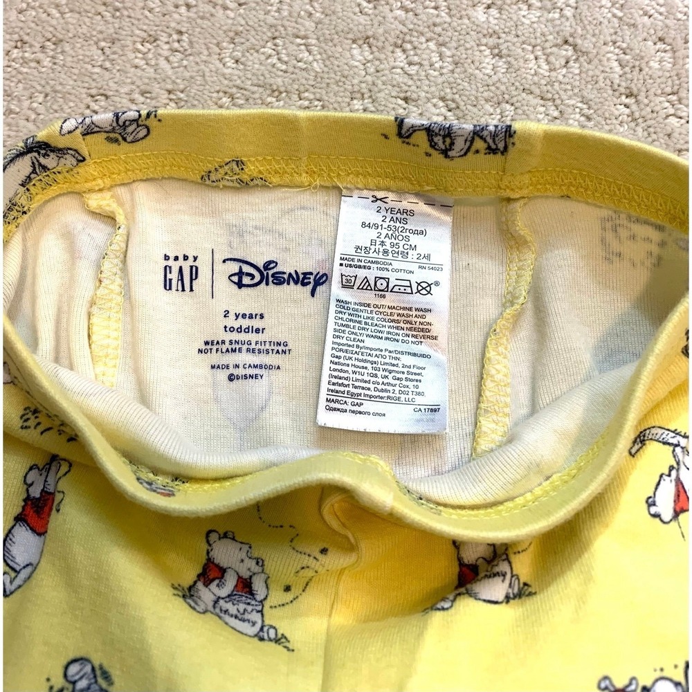 Baby Gap Winnie the Pooh Unisex Pajamas | Size 2 years toddler - Picture 7 of 8